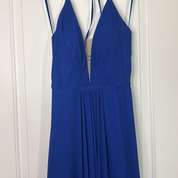 Betsey & Adam Dress Lace Up Back Plunging Front EUC Size 2 Royal Blue Women’s - Picture 15 of 15